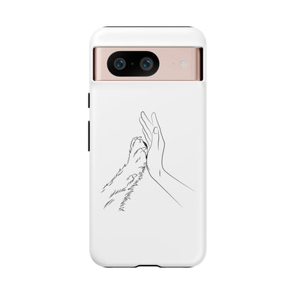 Tough Phone Case - Dog Paw & Owner Hand Silhouette