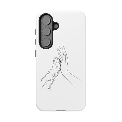 Tough Phone Case - Dog Paw & Owner Hand Silhouette