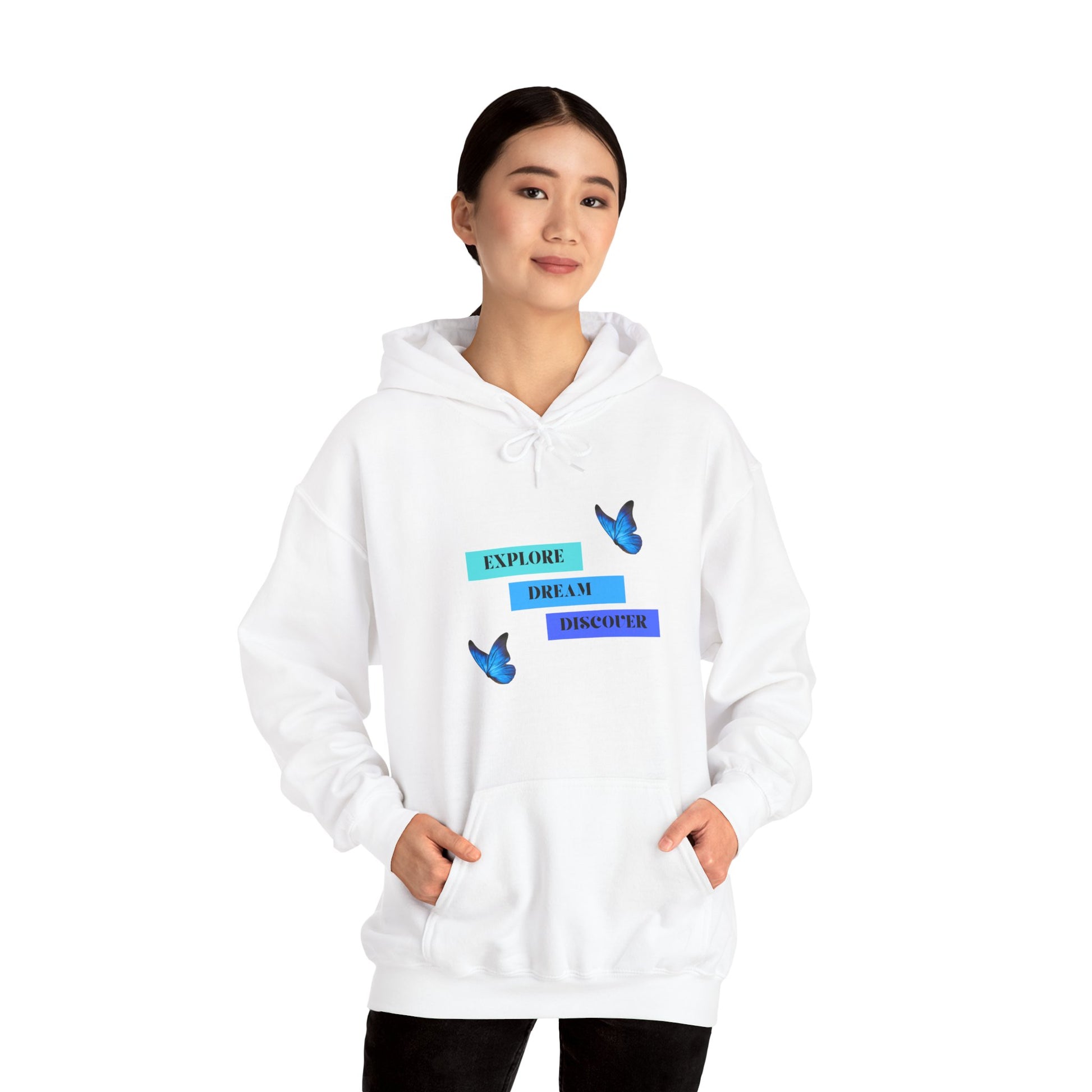 Hoodie - Explore, Dream & Discover - Luminous Gem Designs 