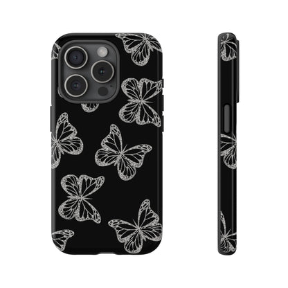 Tough Phone Case - Silver Butterfly Designs