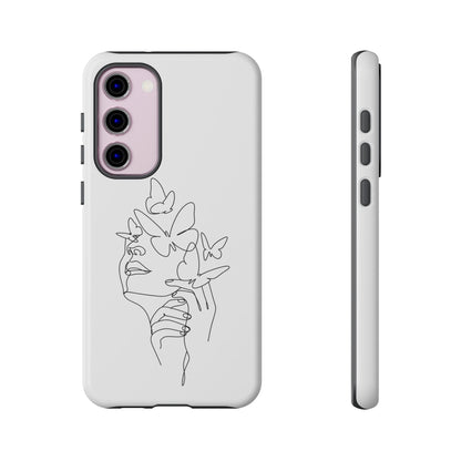 Tough Phone Case - Woman's Silhouette with Butterfly Design