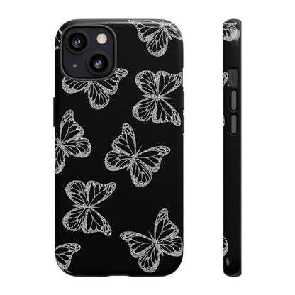 Tough Phone Case - Silver Butterfly Designs