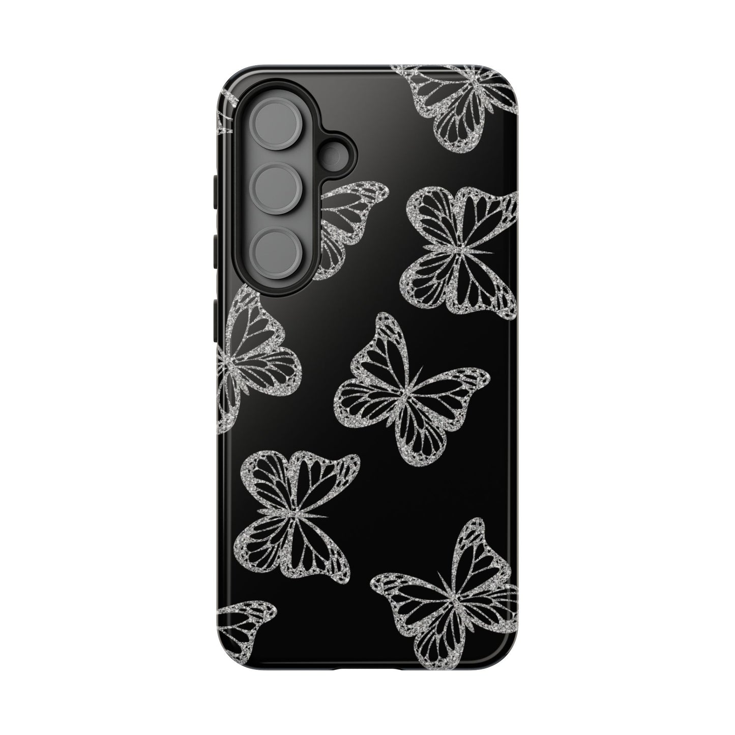 Tough Phone Case - Silver Butterfly Designs