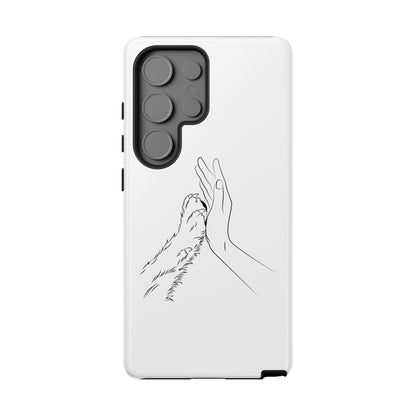 Tough Phone Case - Dog Paw & Owner Hand Silhouette