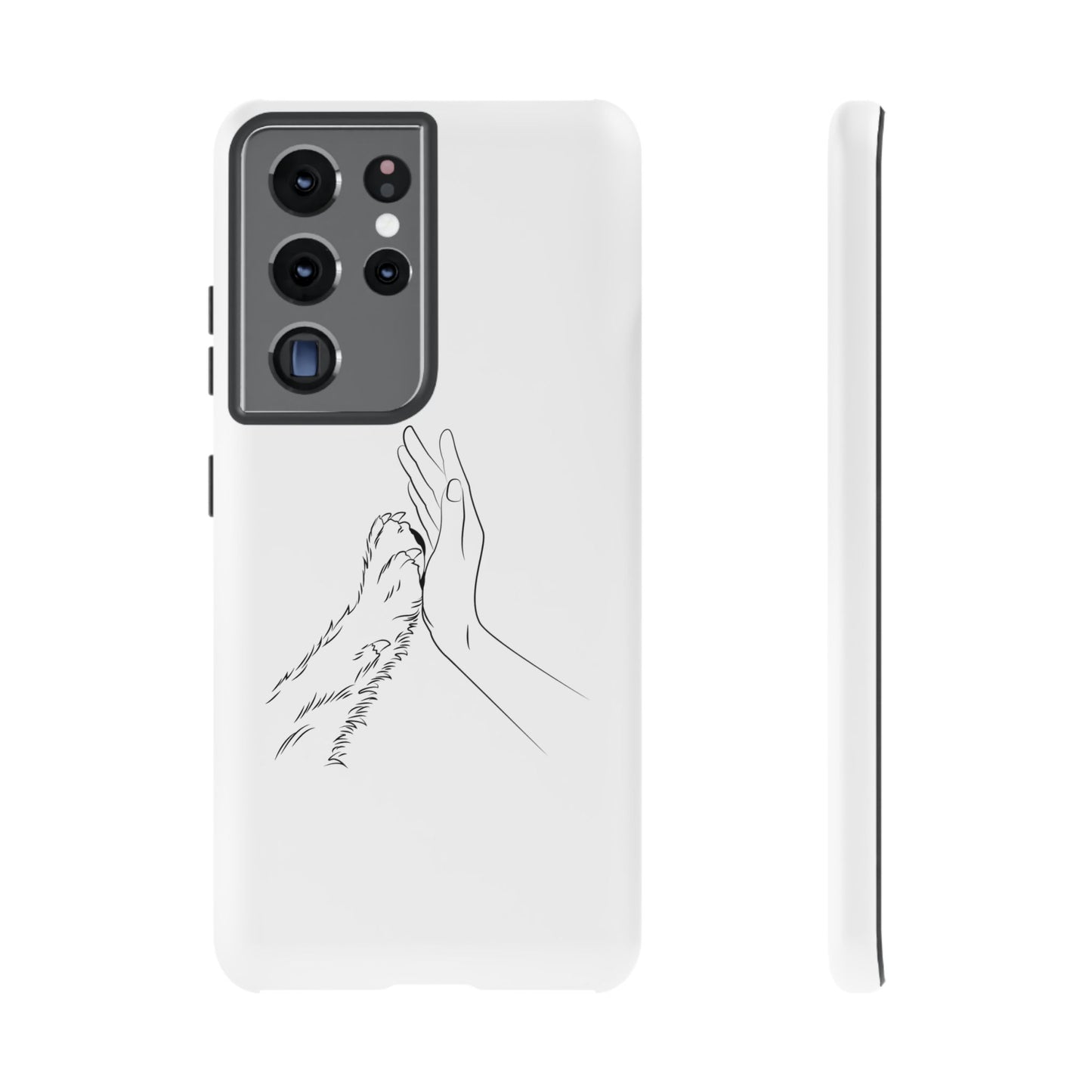 Tough Phone Case - Dog Paw & Owner Hand Silhouette