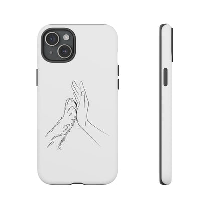 Tough Phone Case - Dog Paw & Owner Hand Silhouette