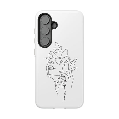 Tough Phone Case - Woman's Silhouette with Butterfly Design