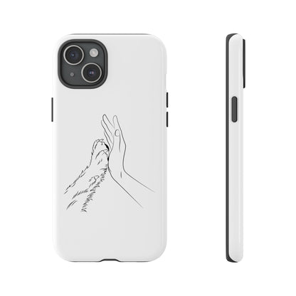 Tough Phone Case - Dog Paw & Owner Hand Silhouette