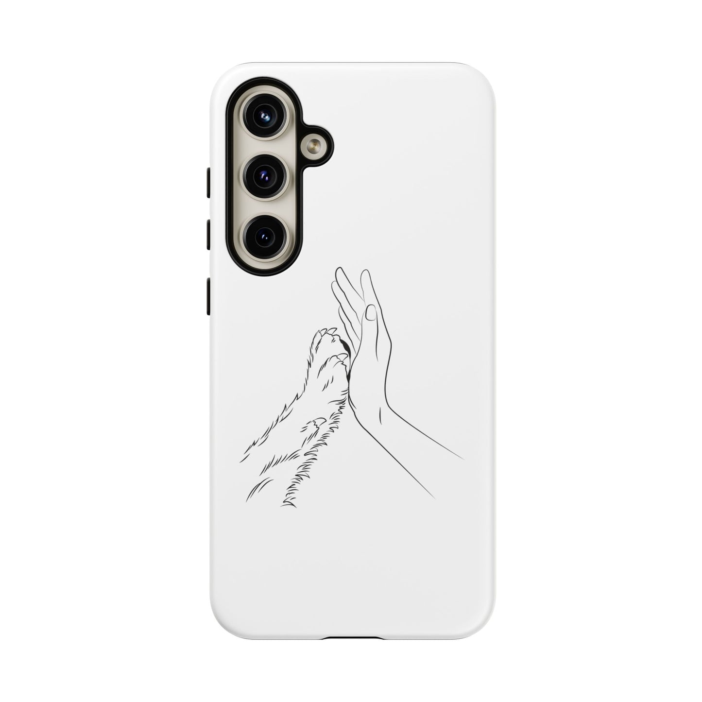 Tough Phone Case - Dog Paw & Owner Hand Silhouette