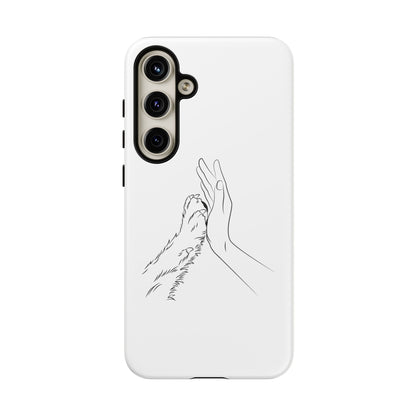 Tough Phone Case - Dog Paw & Owner Hand Silhouette