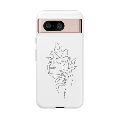 Tough Phone Case - Woman's Silhouette with Butterfly Design