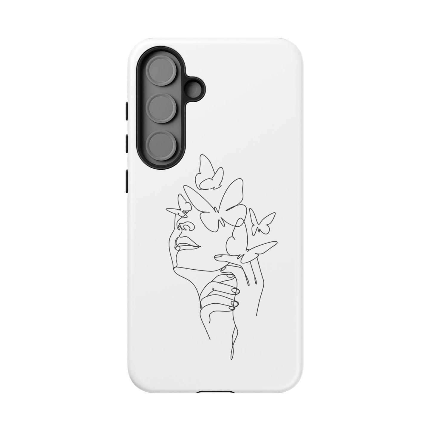 Tough Phone Case - Woman's Silhouette with Butterfly Design