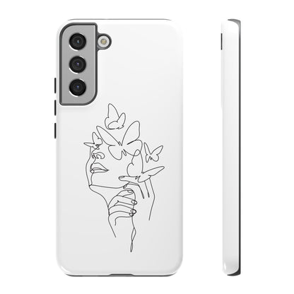 Tough Phone Case - Woman's Silhouette with Butterfly Design