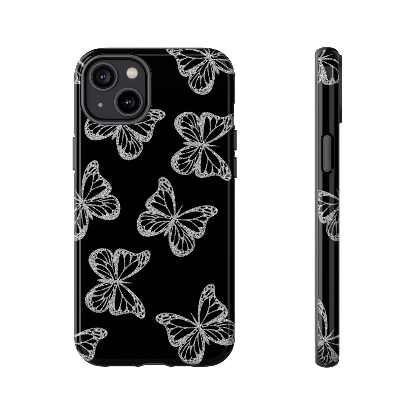 Tough Phone Case - Silver Butterfly Designs