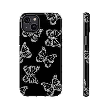 Tough Phone Case - Silver Butterfly Designs