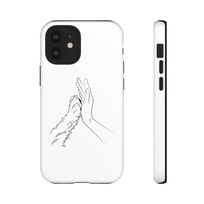 Tough Phone Case - Dog Paw & Owner Hand Silhouette