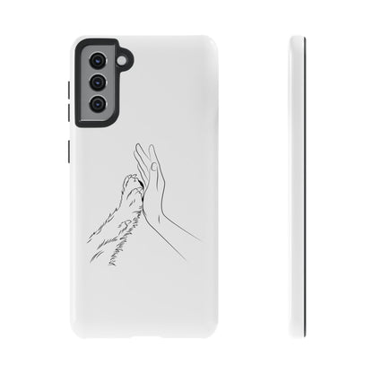 Tough Phone Case - Dog Paw & Owner Hand Silhouette