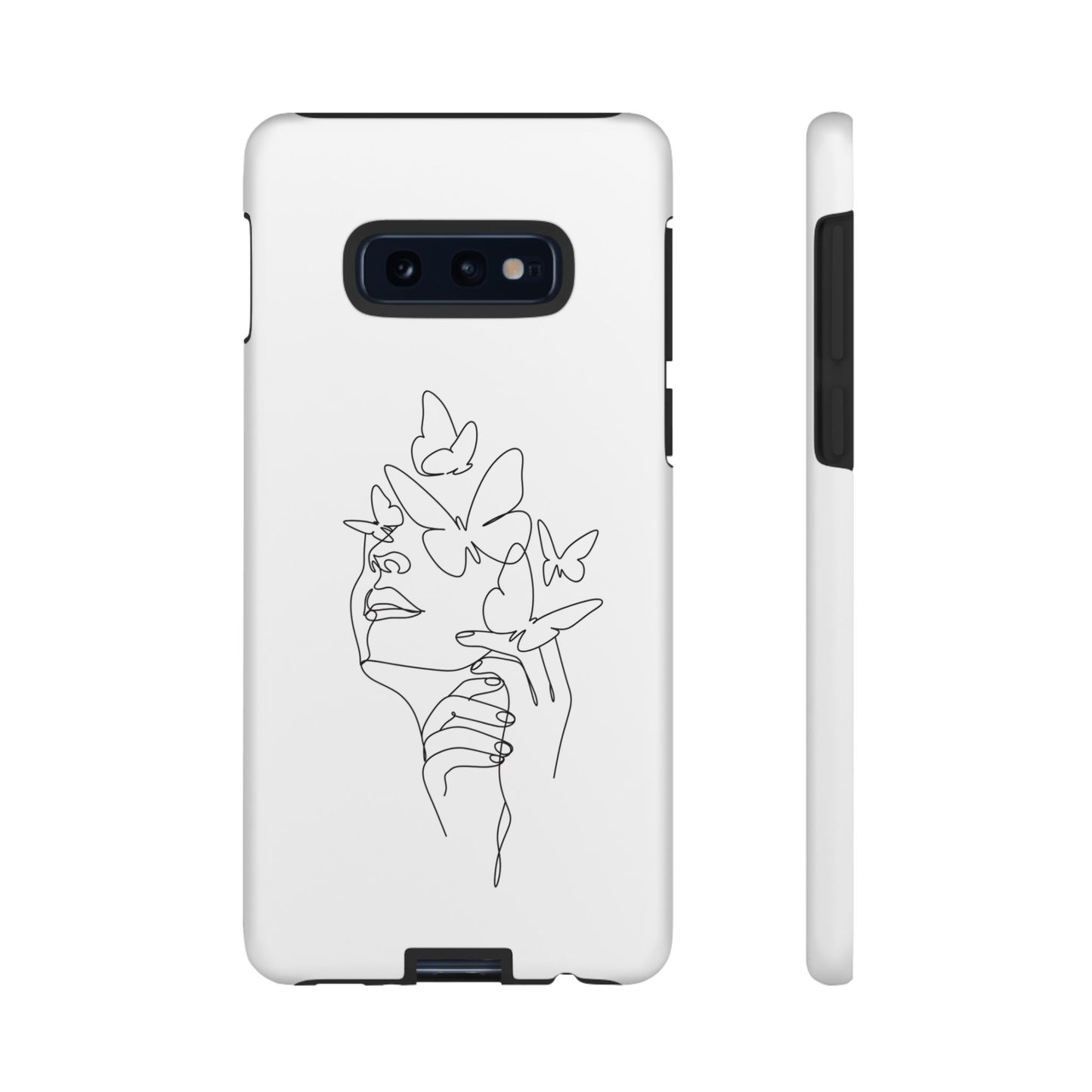 Tough Phone Case - Woman's Silhouette with Butterfly Design