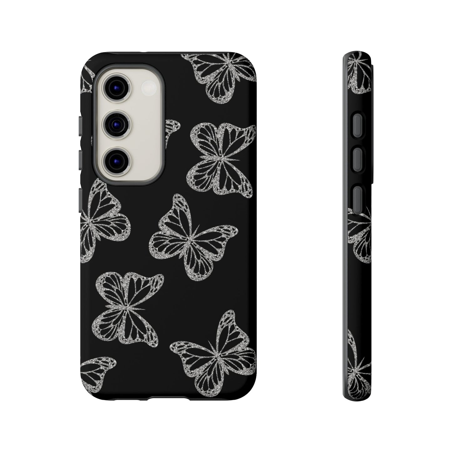 Tough Phone Case - Silver Butterfly Designs