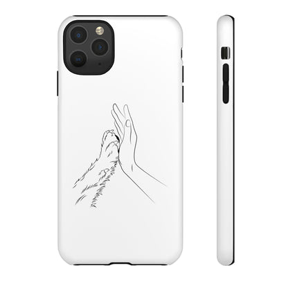 Tough Phone Case - Dog Paw & Owner Hand Silhouette