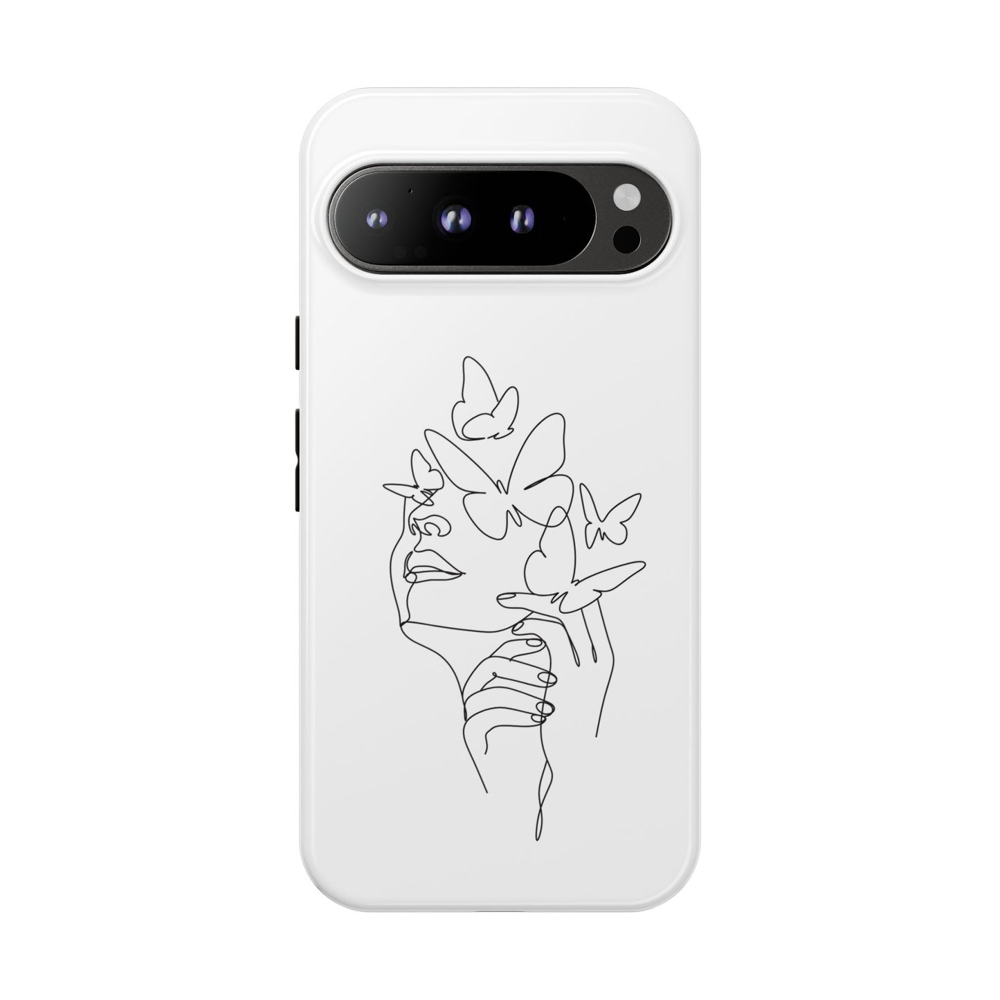 Tough Phone Case - Woman's Silhouette with Butterfly Design